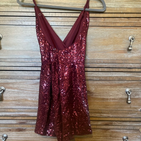 Lunik from Lulus Wine Red Sequin Romper. - Picture 1 of 9